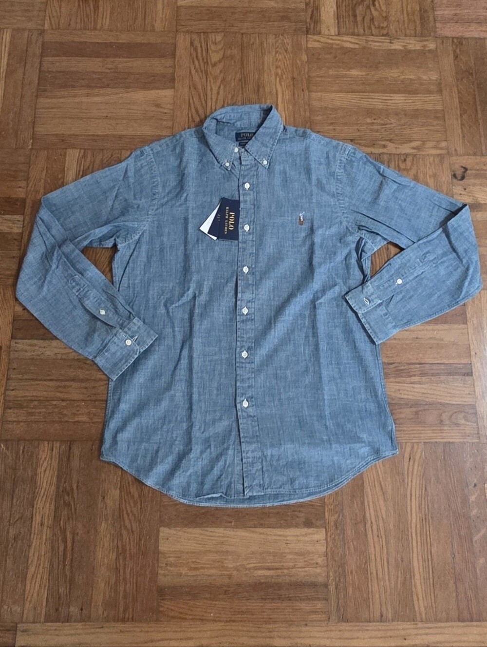 Polo by Ralph Lauren Light Blue Long-Sleeve Dekim Button-Down Shirt Medium